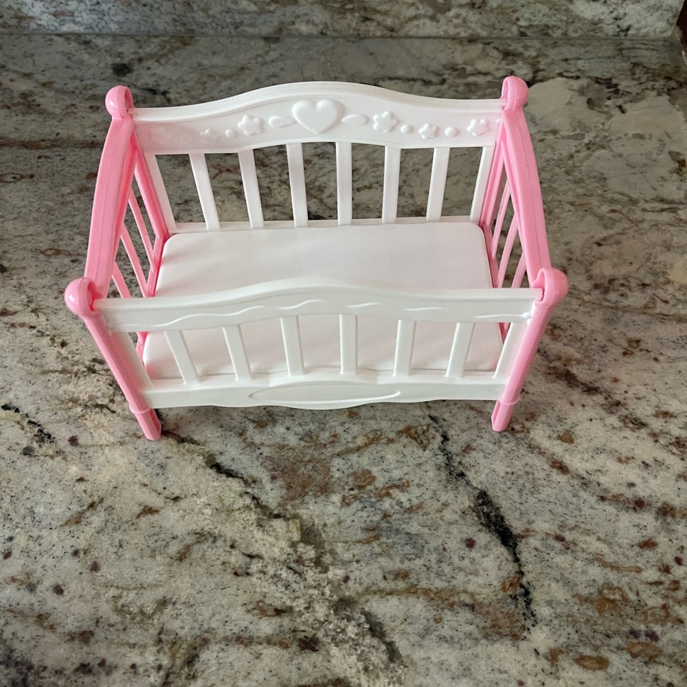 Baby Doll Kids Toy Plastic Crib Used